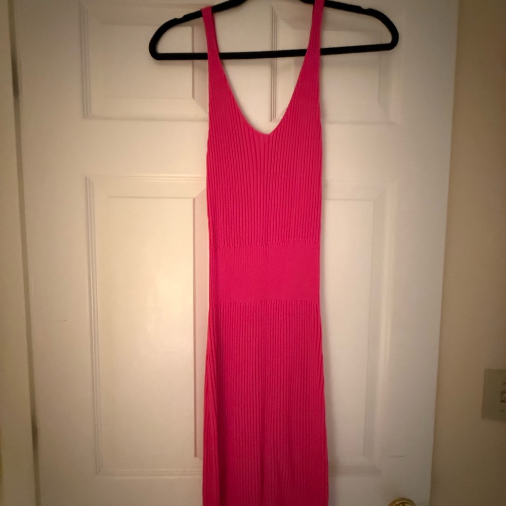 SHEIN Hot Pink Sleeveless Midi Dress